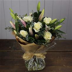 Luxurious Lily and White Rose Bouquet